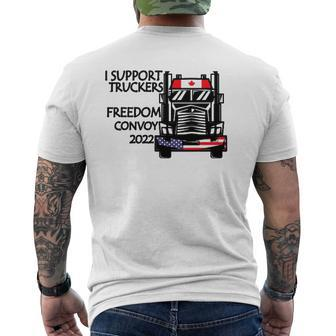 Support Canadian Truckers Freedom Convoy 2022 Usa & Canada Mens Back Print T-shirt | Mazezy