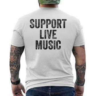 Support Live Music Concert Music Band Lover Live Women Men's T-shirt Back Print | Mazezy