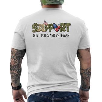 Support Our Troops And Veterans Men's T-shirt Back Print - Monsterry