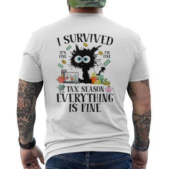 I Survived It’S Fine I’M Fine Tax Season Everything Is Fine Men's T-shirt Back Print | Mazezy CA