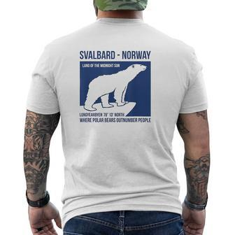 Svalbard Norway Polar Bear Spitsbergen Longyearbyen Mens Back Print T-shirt - Seseable