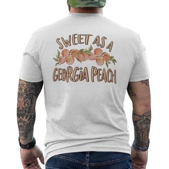 Sweet As A Georgia Peach Cute Southern Georgia Girl Men's T-shirt Back Print - Monsterry