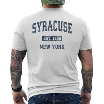 Syracuse New York Ny Vintage Athletic Sports Men's T-shirt Back Print - Monsterry AU
