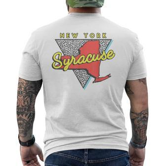 Syracuse New York T Vintage Triangle Men's T-shirt Back Print - Monsterry