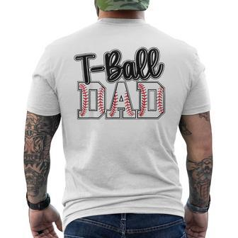 T Ball Dad Cute Groovy Loud Daddy And Proud Dad Father's Day Men's T-shirt Back Print - Seseable