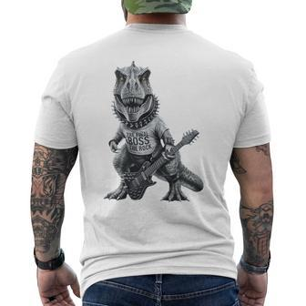 T-Rex Final Boss T The Rock Vintage Music Dinosaur Men's T-shirt Back Print - Monsterry CA