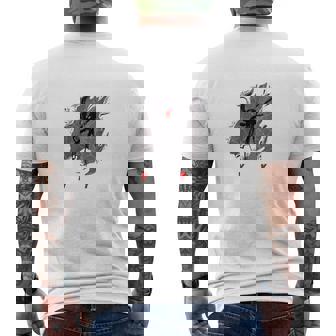 T-shirt imprimé au dos Blanc Design Fracture Artiste, Tendance Rouge Éclatant - Cadeauxyz