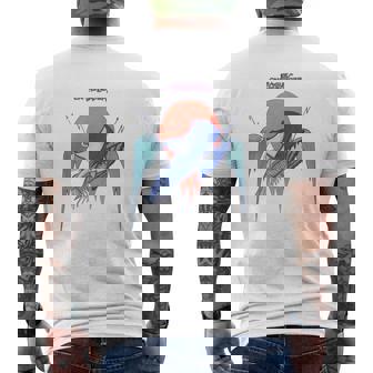 T-shirt imprimé au dos Blanc Oiseau Stylisé en Vol, Mode Décontractée Colorée - Cadeauxyz