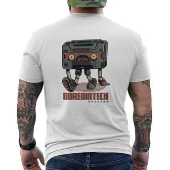 T-shirt imprimé au dos Boredomtech Bassn, Design Rétro Robot-Cassette - Cadeauxyz