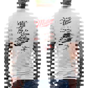 T-shirt imprimé au dos imprimé au dos Miller High Life Voiture de Course, Tee Graphique Signature - Cadeauxyz