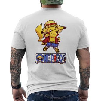 T-shirt imprimé au dos imprimé au dos One Piece Blanc, Personnage Chapeau de Paille pour Fans - Cadeauxyz