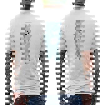 T-shirt imprimé au dos Pixel Art, Personnage de Jeu Vidéo Stylisé en Bleu - Cadeauxyz