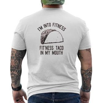 Taco Gym Mens Back Print T-shirt | Mazezy