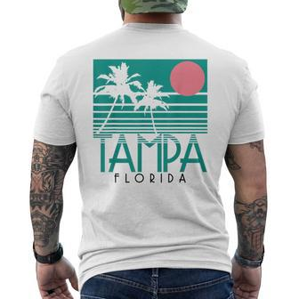 Tampa Florida Fl Palm Trees Surf Vintage Retro Men's T-shirt Back Print - Monsterry UK