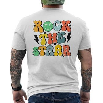 Teacher Test Day Rock The Staar Test Squad Men's T-shirt Back Print - Monsterry