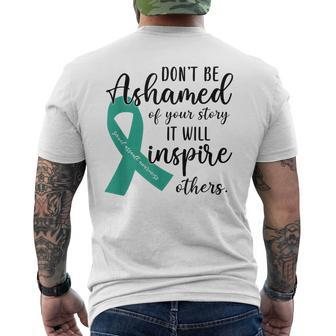 Teal Ribbon Support Squad Sexual Assault Awareness Month Men's T-shirt Back Print | Mazezy