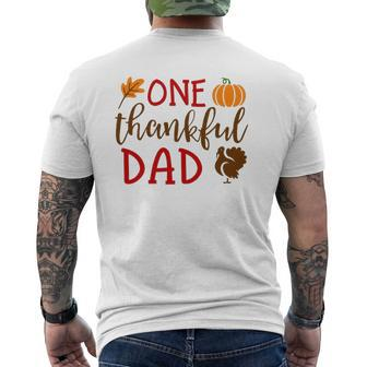 Thanksgiving Matching Family Turkey S One Thankful Dad Mens Back Print T-shirt | Mazezy DE