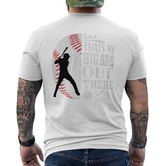 That's My Brother Out There Baseball Big Bro Sibling Graphic Men's T-shirt Back Print - Seseable