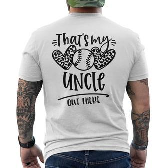 That's My Uncle Out There Baseball For Nephew Men's T-shirt Back Print - Seseable