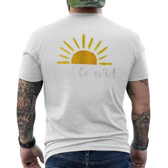 Think Celestial Retro Sunshine Quoes Men's T-shirt Back Print - Seseable