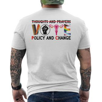 Thoughts And Prayers Vote Policy And Change Equality Rights Men's T-shirt Back Print - Seseable