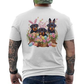 Three Rottweiler Easter Rottweiler Easter Egg Men's T-shirt Back Print - Thegiftio UK