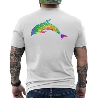 Tie Dye Summer Dolphin Men's T-shirt Back Print - Monsterry
