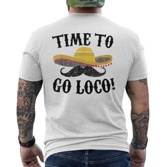 Time To Go Loco Cinco De Mayo Men's T-shirt Back Print - Monsterry