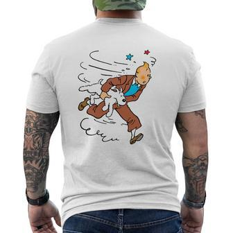 Tintin Run Mens Back Print T-shirt - Thegiftio UK