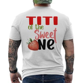 Titi The Sweet One Strawberry Birthday Family Party Men's T-shirt Back Print - Thegiftio UK
