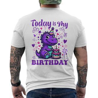 Today Is My Birthday Dinosaurier Party Dekorationen T-Shirt mit Rückendruck - Geschenkecke