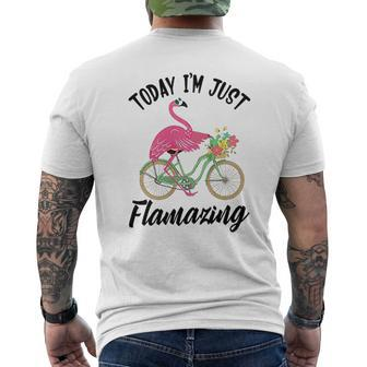 Today I Am Just Flamazing Flamingo Cycling Mens Back Print T-shirt - Thegiftio UK
