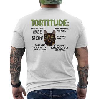 Tortitude Tortie Cat Lover Tortoiseshell Cat Owner Men's T-shirt Back Print - Monsterry AU