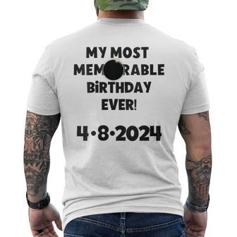 Total Solar Eclipse 2024 Birthday Apparel For Celebration Men's T-shirt Back Print - Seseable