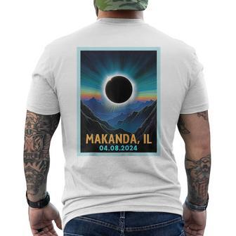Total Solar Eclipse 2024 Makanda Illinois Vintage Men's T-shirt Back Print - Seseable