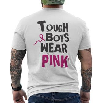 Tough Boys Wear Pink Breast Cancer Awareness Survivors Men's T-shirt Back Print - Seseable