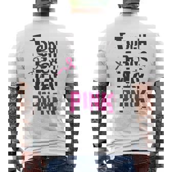 Tough Boys Wear Pink Breast Cancer Awareness Survivors Men's T-shirt Back Print - Seseable
