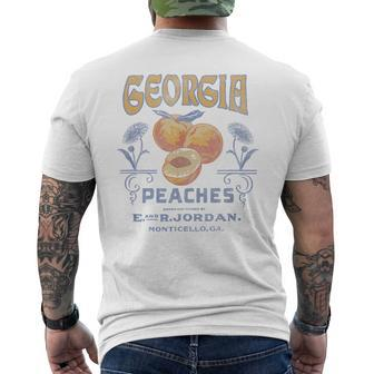 Trendy Georgia Peaches Vintage Poster Men's T-shirt Back Print - Monsterry UK