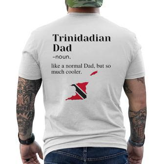 Trinidad And Tobago Pride Flag Dad Fathers Day Father Trini Mens Back Print T-shirt | Mazezy