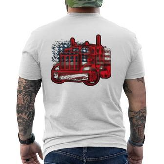 Truck Driver American Flag Trucker Semi Truck Mens Back Print T-shirt | Mazezy UK