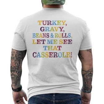 Turkey Gravy Beans And Rolls Let Me See That Casserole V2 Mens Back Print T-shirt - Thegiftio UK