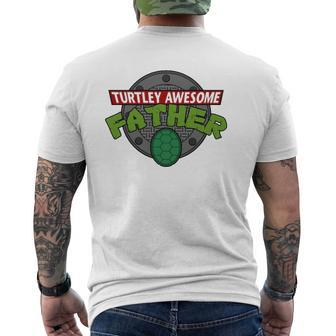 Turtley Awesome Father Awesome Father's Day Essential Mens Back Print T-shirt | Mazezy