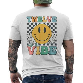 Twelve Is A Vibe 12Th Birthday Smile Face Hippie Boys Girls Men's T-shirt Back Print - Seseable