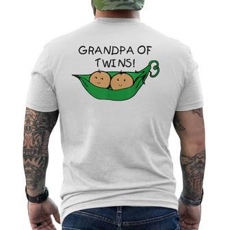 Two Peas In A Pod Grandpa Of Twins Men's T-shirt Back Print - Monsterry DE