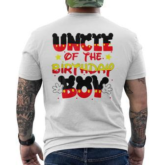 Uncle Of The Birthday Boy Mouse Family Matching Men's T-shirt Back Print - Monsterry AU