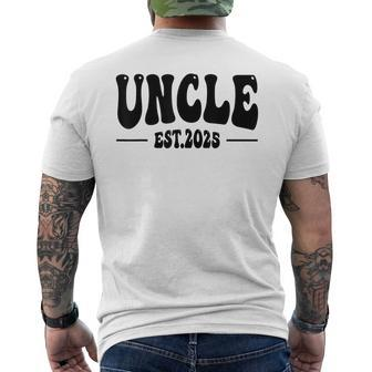 Uncle Est 2025 New Born Pregnancy Announcement Father's Day Men's T-shirt Back Print - Monsterry