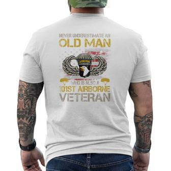Never Underestimate An Old Man 101St Airborne Div Veteran Mens Back Print T-shirt - Thegiftio