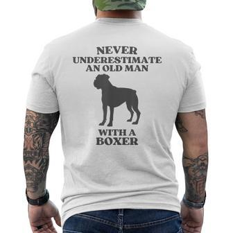 Never Underestimate An Old Man With A Boxer Dog Men's T-shirt Back Print - Monsterry CA