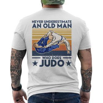 Never Underestimate An Old Man Who Does Judo Judo Lover Men's T-shirt Back Print - Seseable