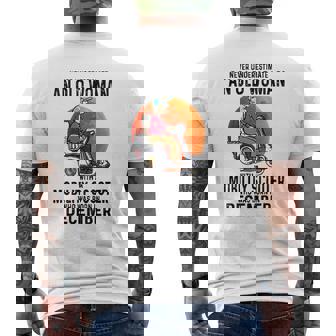 Never Underestimate A Old Woman With A Mobility Scooter Who Was Born In December Mens Back Print T-shirt - Thegiftio UK